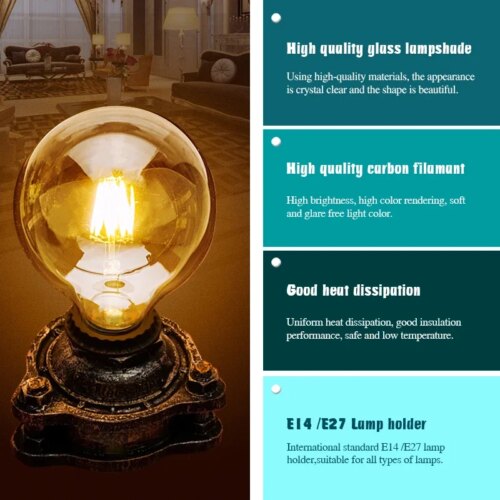 vintage led edison bulb warm white glass lamp with multiple wattage options for home decor - Image 4
