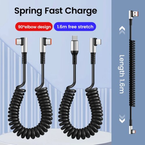 fast charging 6a usb a to type c retractable cable for iphone and android devices - Image 5