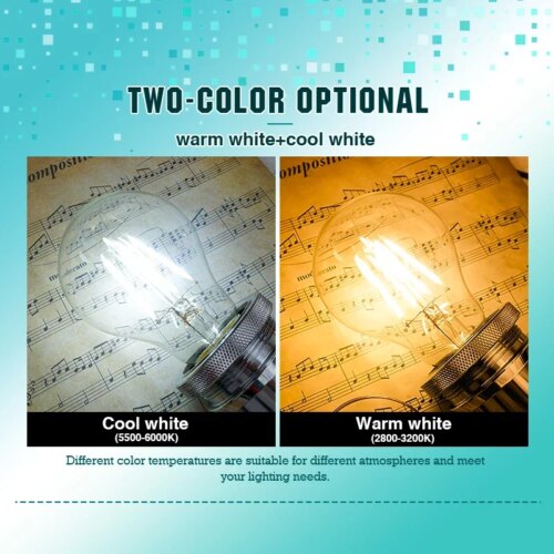 vintage led edison bulb warm white glass lamp with multiple wattage options for home decor - Image 5
