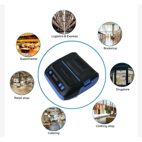 compact 80mm wireless bluetooth thermal receipt printer for labels and stickers portable design - Image 7