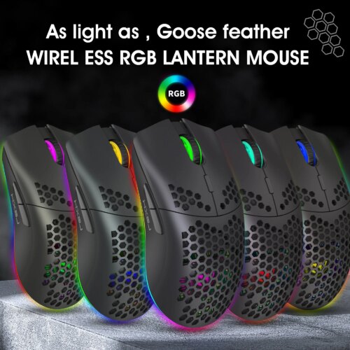 wireless rgb gaming mouse ultralight honeycomb design 3600 dpi for laptop and pc gamers - Image 6