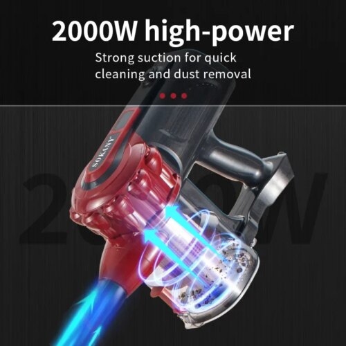 ultra-light corded vacuum cleaner for carpets and hard floors swivel steering design 2000w power - Image 5