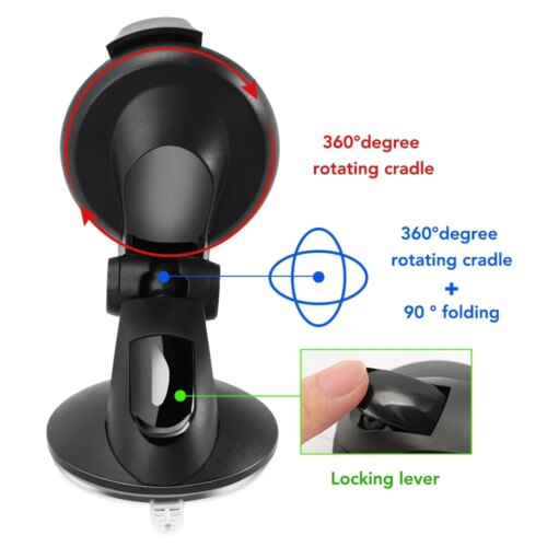 sleek black universal mobile car phone holder for windshield support compatible with all smartphones - Image 5