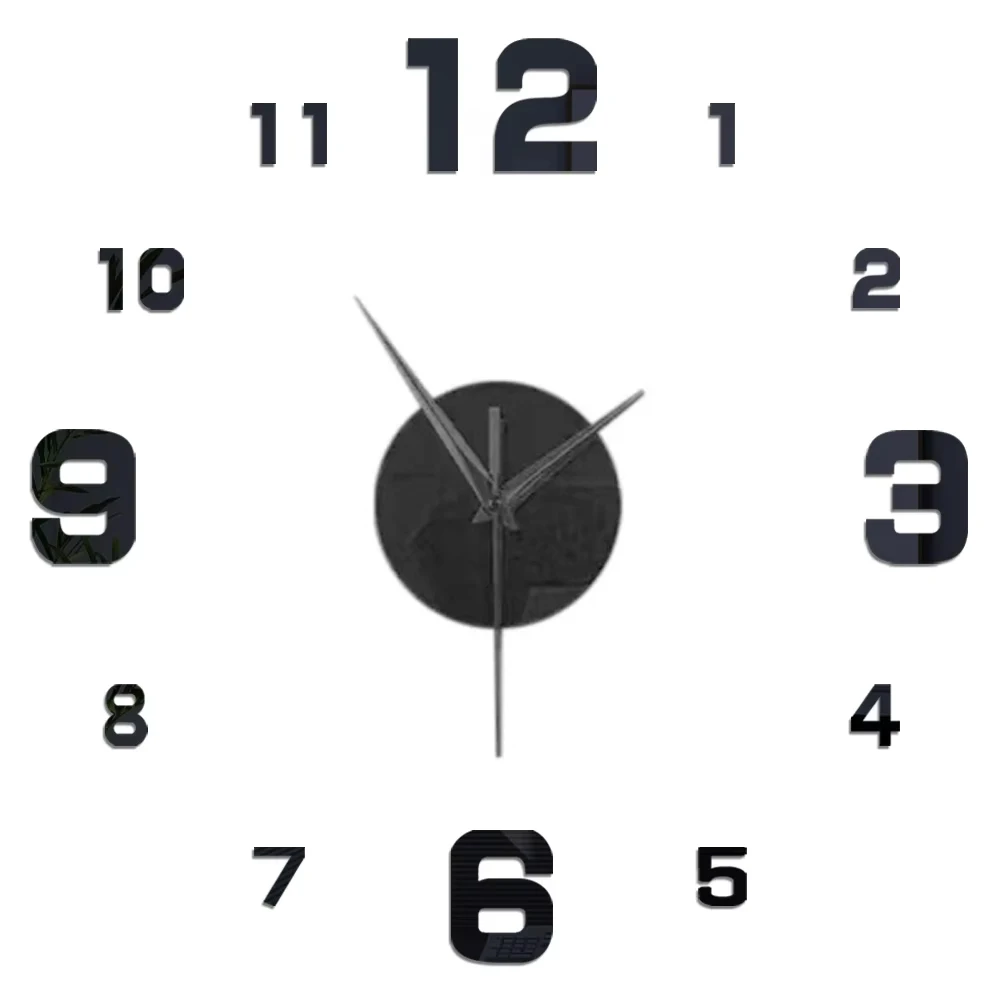 modern 3d wall clock diy mirror stickers for stylish home decor in living room