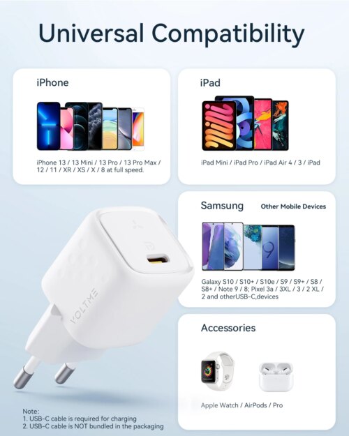 20w mini usb type c fast charger for iphone samsung xiaomi quick charge compatible power adapter - Image 6