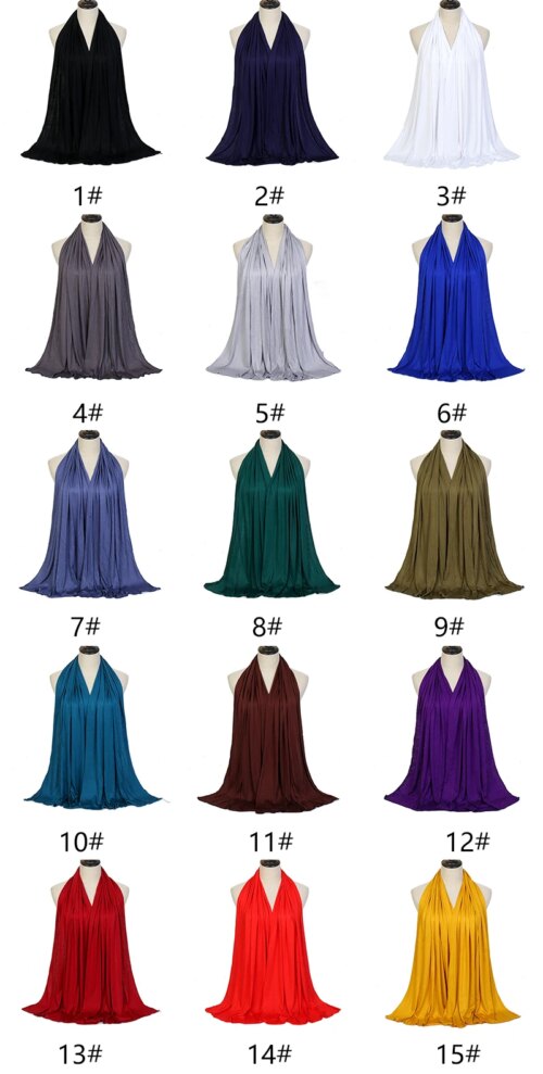 premium modal cotton jersey hijab scarf long soft turban head wrap for women all season - Image 3