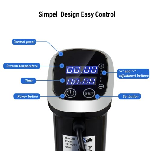 ipx7 waterproof vacuum sous vide cooker with digital display for precise cooking results - Image 3