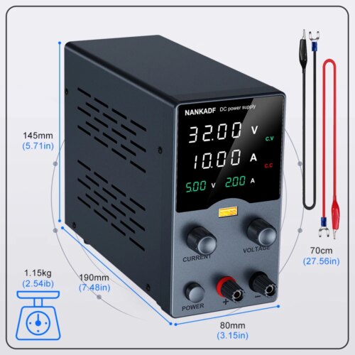 high precision dc power supply 0 to 30v 10a with led display and usb port - Image 4