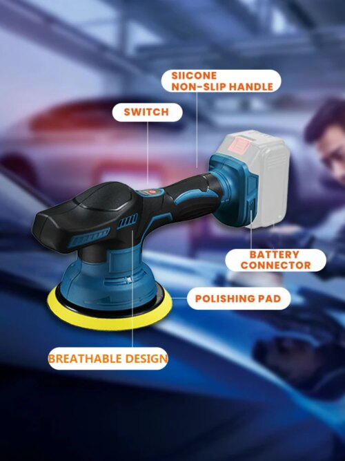 cordless car polisher set 5500rpm portable wireless polishing machine for makita and dewalt tools - Image 4