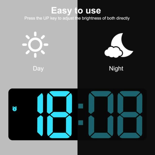 Colorful Led Electronic Alarm Clock 3 Levels Adjustable Brightness Time Display Large Screen Table Clocks - Image 4