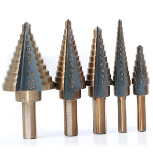 5 piece step drill bit set for wood drilling with multiple sizes and high carbon steel - Image 6