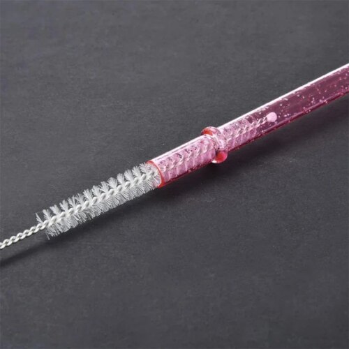 12 pack glitter reusable plastic drinking straws with cleaning brush for tumbler and parties - Image 7