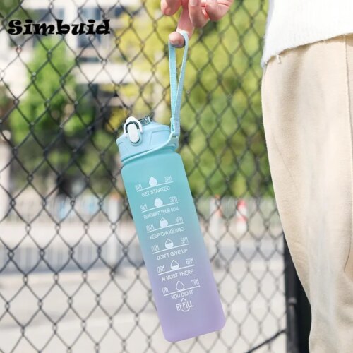 motivational sports water bottle with time scale reusable drinkware for outdoor fitness activities - Image 5