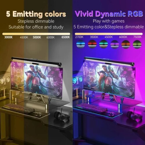 dimmable rgb led desk lamp for eye care study reading and ambient lighting solutions - Image 3