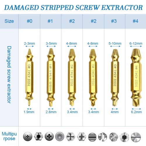 premium damaged screw extractor set for effective removal of broken bolts and studs - Image 4