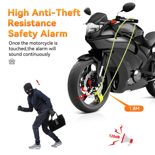 waterproof motorcycle alarm disc brake lock with 110db anti theft protection for scooters and bikes - Image 3