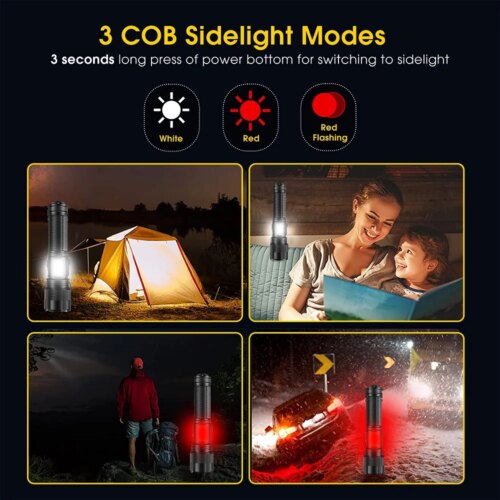 powerful 300w 19000lm rechargeable led flashlight with adjustable zoom for outdoor adventures - Image 5