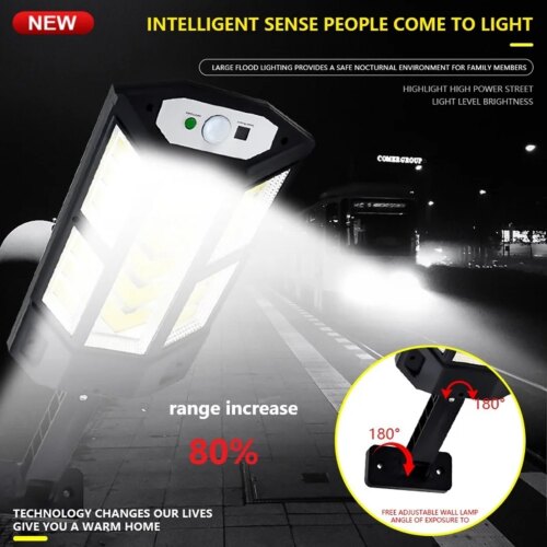 10000 lumen waterproof solar led garden light with motion sensor for outdoor security and style - Image 4