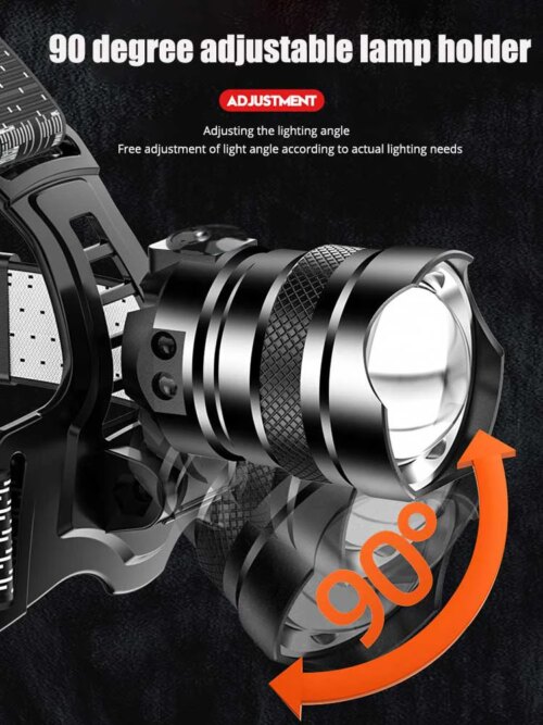 1000w white laser head torch with sensor and zoom rechargeable headlamp for outdoor adventures - Image 6