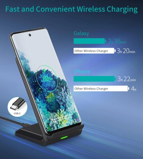 fast wireless charger stand 15w qi charging station for iphone and samsung devices - Image 4