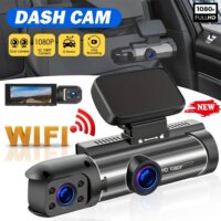 dual lens 1080p car dvr dash cam with wifi dual camera and parking monitor system