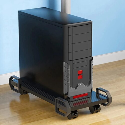 mobile cpu stand with locking caster wheels for desktop towers adjustable durable design - Image 6