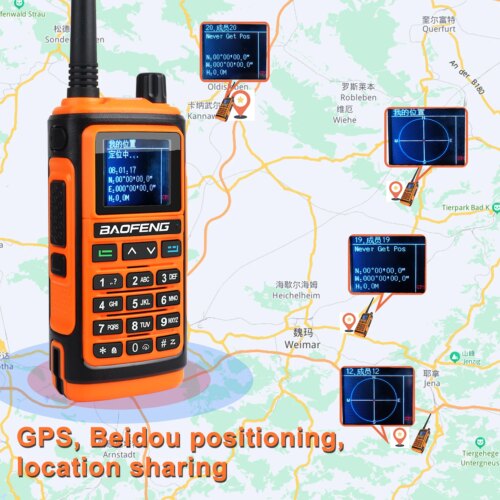 long range waterproof gps walkie talkie portable two way radio with flashlight and 999 channels - Image 5