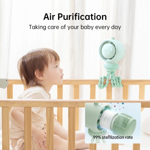 portable baby stroller fan with air purify turbo tech and natural wind options - Image 4