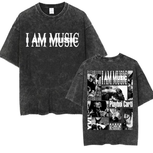 retro washed playboi carti i am music oversized t shirt for hip hop fans - Image 6
