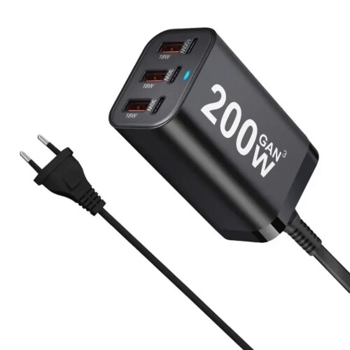 high-speed 200w 6-port usb c power adapter for samsung galaxy s23 s22 s21 charging - Image 4