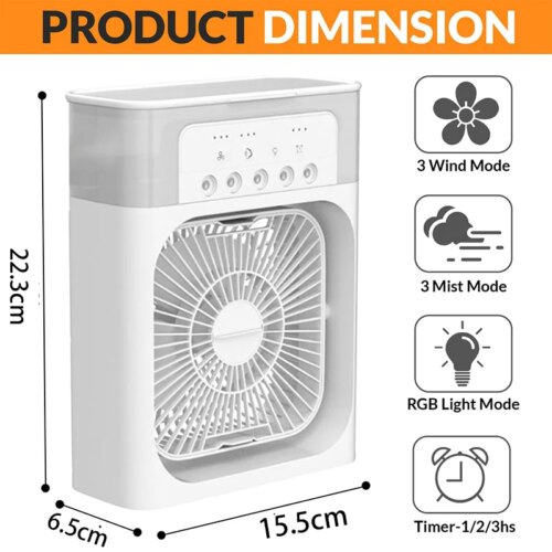 compact dc air cooling tower fan for efficient misting and ventilation with usb power - Image 7