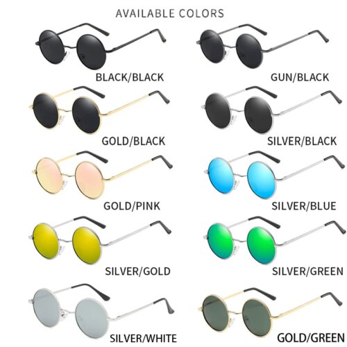 RUOBO Retro Polarized Round Metal Frame Sunglasses Eyewear For Men and Women Driving Fishing Brand Designer Sun Glasses UV400 - Image 3