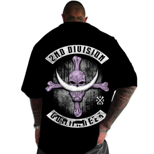summer hip hop skulls pattern t-shirt men oversized breathable casual short sleeve top - Image 7