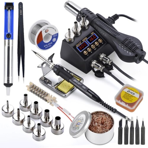 2 in 1 soldering station hot air gun rework welding tools for phone repair and electronics