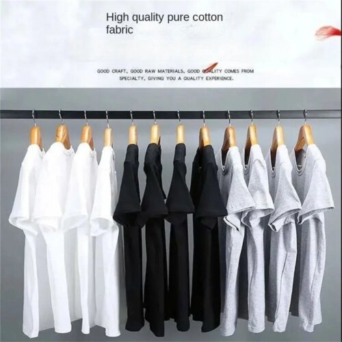 casual summer cotton t shirts for men and women solid color short sleeve tops - Image 5