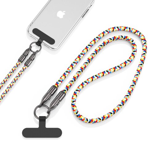 universal 1.2m mobile phone lanyard with 240w fast charging type-c cable and neck strap - Image 3