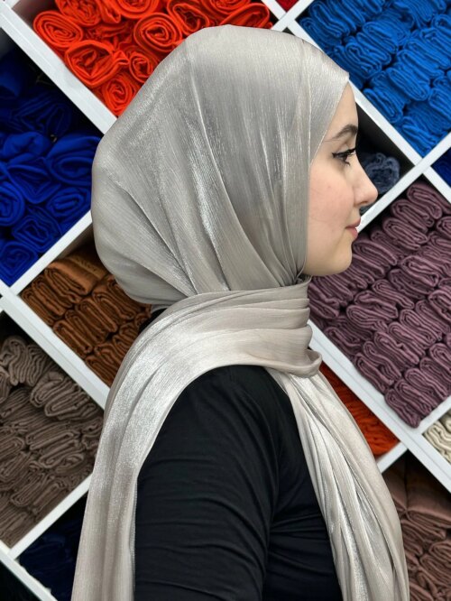 luxurious breathable silk hijab scarf for all seasons elegant shiny shawl for women - Image 4