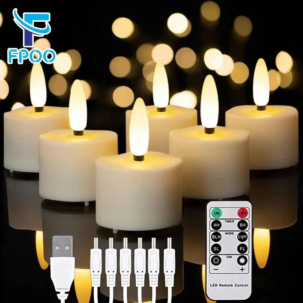 rechargeable led candle lights with remote flickering flames for home and holiday decor