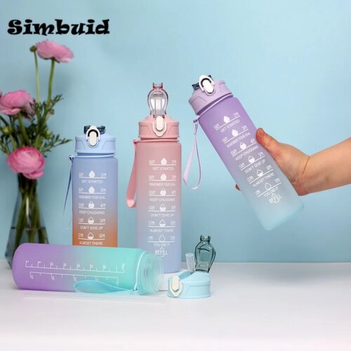motivational sports water bottle with time scale reusable drinkware for outdoor fitness activities - Image 4