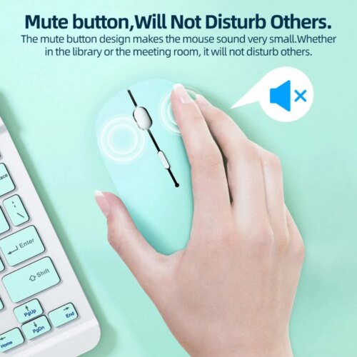 silent bluetooth mouse for laptop ipad and tablet noiseless wireless optical mini design in various colors - Image 4