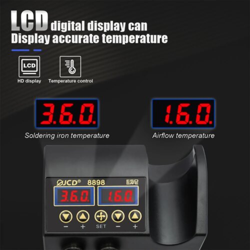 adjustable temperature soldering station with 750w hot air gun for bga ic repair tools - Image 4