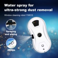 slim window cleaning robot with AI navigation water spray and dry wet mopping features