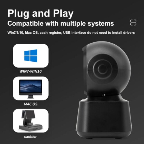 high-speed desktop 2d barcode scanner usb omnidirectional qr code reader for efficient scanning - Image 6
