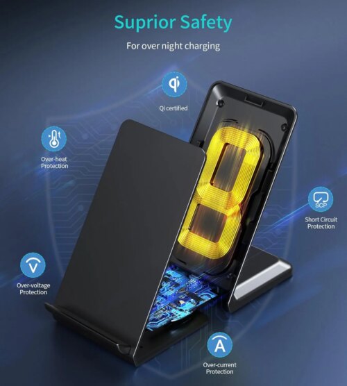 fast wireless charger stand 15w qi charging station for iphone and samsung devices - Image 6