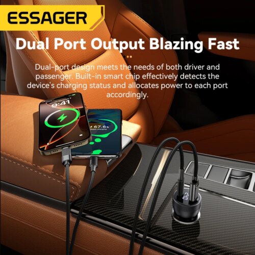 100w car charger fast charging usb c for iphone 15 pro samsung galaxy and xiaomi poco - Image 4