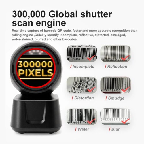 high-speed desktop 2d barcode scanner usb omnidirectional qr code reader for efficient scanning - Image 3