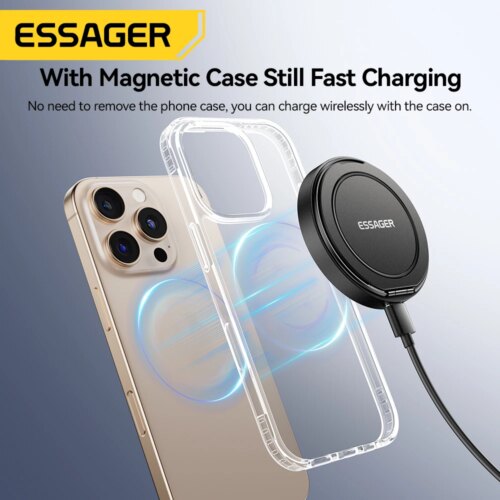 magnetic wireless charger with holder 15w fast charging for iphone airpods and smart devices - Image 6