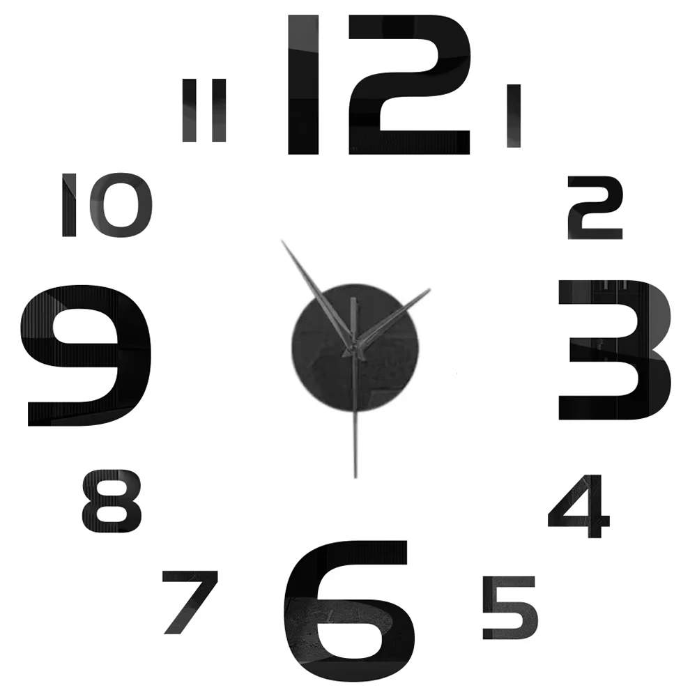 modern 3d wall clock diy mirror stickers for stylish home decor in living room - Image 5