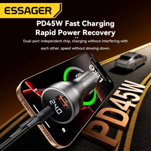 100w car charger fast charging usb c for iphone 15 pro samsung galaxy and xiaomi poco - Image 3