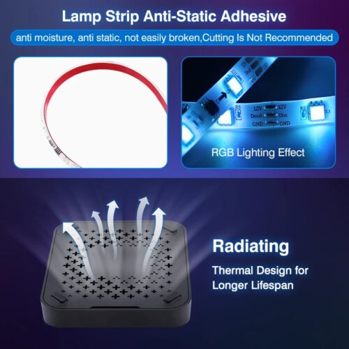 led ambient tv backlight light strip for 40 to 85 inch screens with real-time colour sync - Image 6